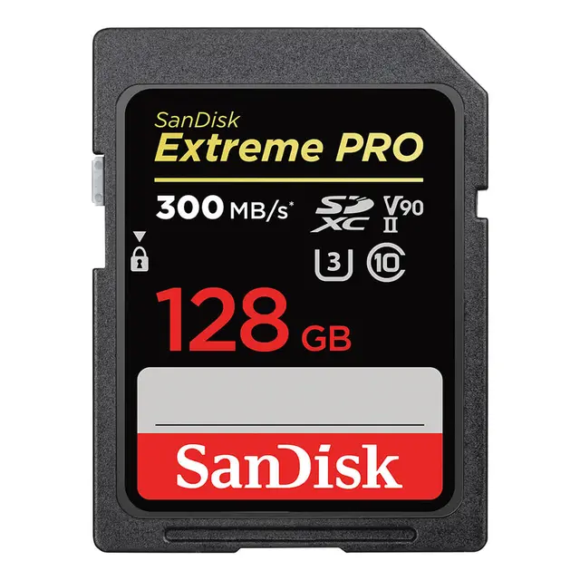Sandisk SDXC Extreme Pro 128GB V90 128GB Minnekort. 300MB/s UHS-II V90 