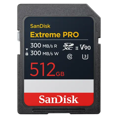 Sandisk SDXC Extreme Pro 512GB V90 512GB. UHS-II. R:300/W:300