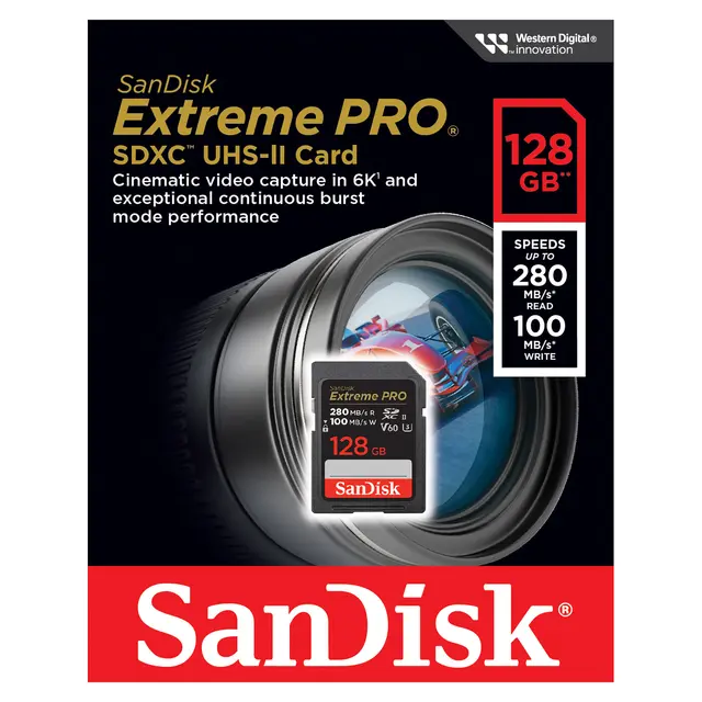 Sandisk SDXC Extreme Pro 128GB V60 C10 UHS-II 