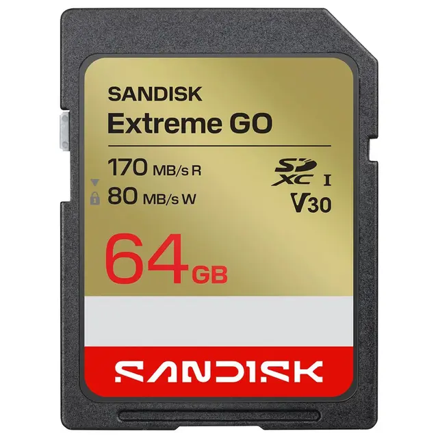 Sandisk SDXC Extreme GO 64GB V30 64GB. 170/80MB/s C10 UHS-I U3 