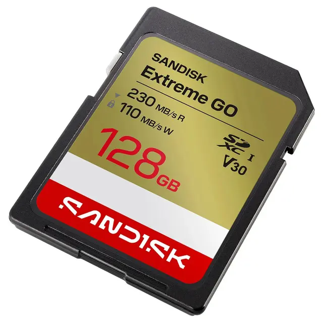Sandisk SDXC Extreme GO 128GB V30 128GB. 230/110MB/s C10 UHS-I U3 