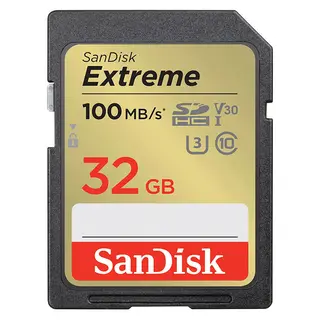 Sandisk Extreme 32GB SD minnekort SDHC 100MB/s UHS-I C10 V30 U3