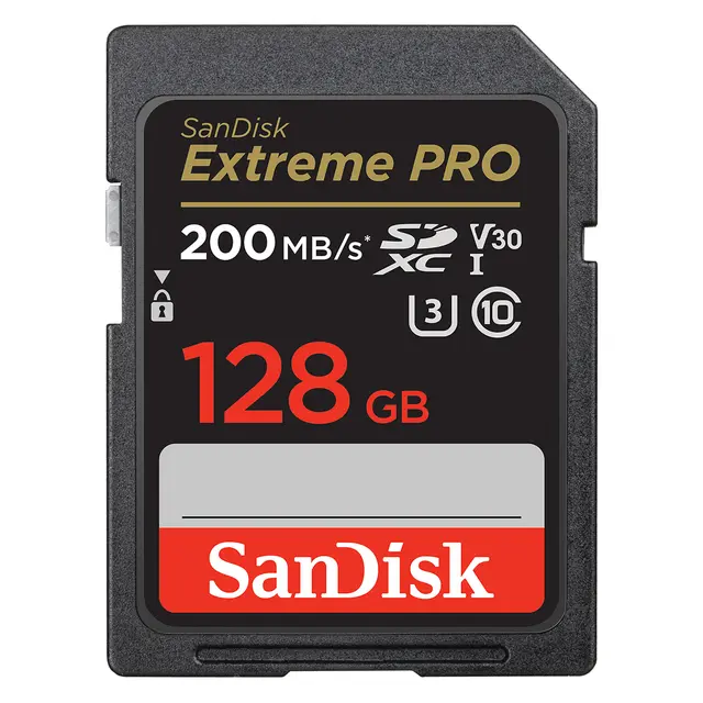 Sandisk SDXC Extreme Pro 128GB V30 128GB Minnekort. 200MB/s UHS-I V30 U3 