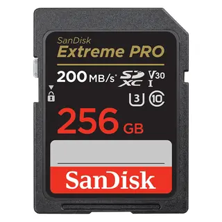Sandisk SDXC Extreme Pro 256GB V30 256GB Minnekort. 200MB/s UHS-I V30 U3