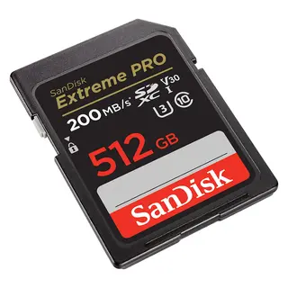 RETUR Sandisk SDXC Extreme Pro 512GB V30 512GB Minnekort. 200MB/s UHS-I V30 U3