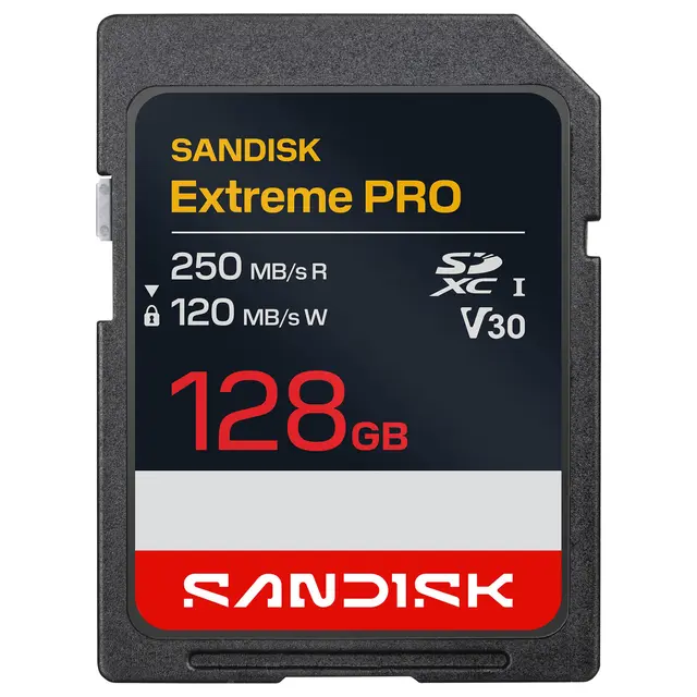 Sandisk SDXC Extreme Pro 128GB V30 128GB. 250/120MB/s C10 UHS U3 RPD2 