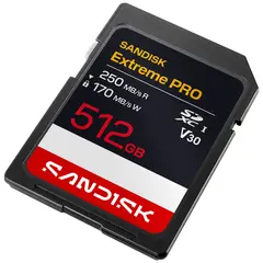 Sandisk SDXC Extreme Pro 512GB V30 512GB. 250/170MB/s C10 UHS U3 RPD2
