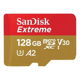 Sandisk MicroSDXC Extreme 128GB 190MB/s A2 C10 V30 UHS-I U3