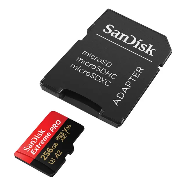 Sandisk MicroSDXC Extreme Pro 256GB 200MB/s A2 C10 V30 UHS-I m/adapter 