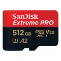 Sandisk MicroSDXC Extreme Pro 512GB 200MB/s A2 C10 V30 UHS-I m/adapter