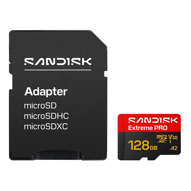 Sandisk microSDXC Extreme Pro 128GB 128GB. R250/W120. C10 V30 UHS-I 