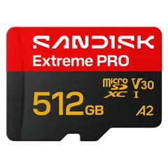 Sandisk microSDXC Extreme Pro 512GB 512GB. R250/W170. C10 V30 UHS-I