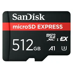 Sandisk MicroSDXC Express 512GB 512GB. R880/W480. U3 A1 C10 UHS-I