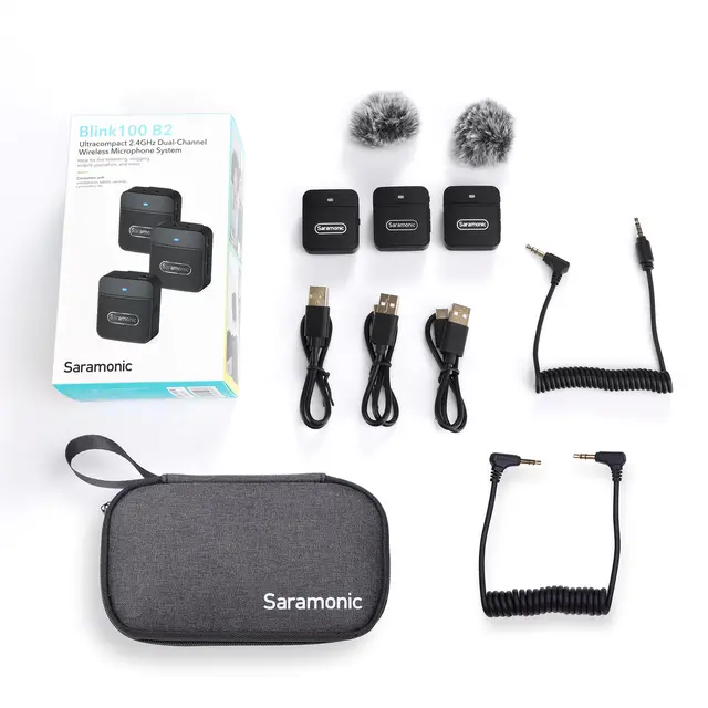 Saramonic Blink 100 B2 TX+TX+RX Wireless 2 Mic/1 Mottaker. Trådløst m/3,5mm 
