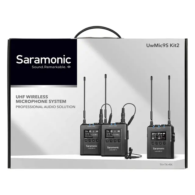 Saramonic UwMic9S Kit 2 (TX+TX+RX) 2x trådløs lyd med mygg 