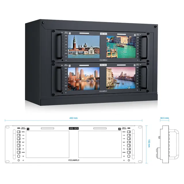 Seetec FRM701G Dual 7" Monitor 3RU Rackmount 