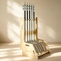 Selens Wooden C-Stand Storage Rack Plass til 5 C-Stands