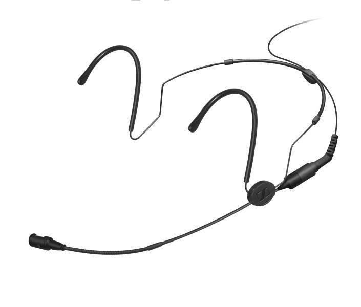 Sennheiser HSP 2 Hodebøylemikrofon 3P Sort med 3 Pin Lemo plugg