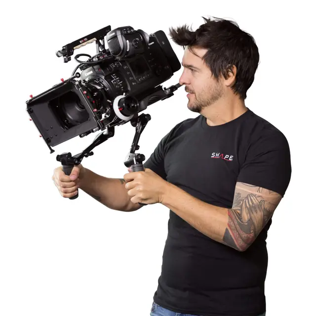 Shape Telescopic Handles with PushButton with ARRI Roseette - Black 