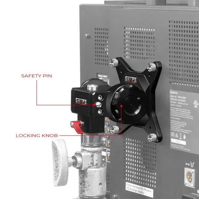 Shape Push Button VESA Monitor Mount for C-Stand & Baby Pin 