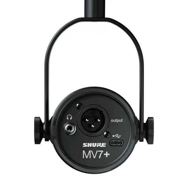 Shure MV7+ XLR/USB Podcast Microphone Sort 