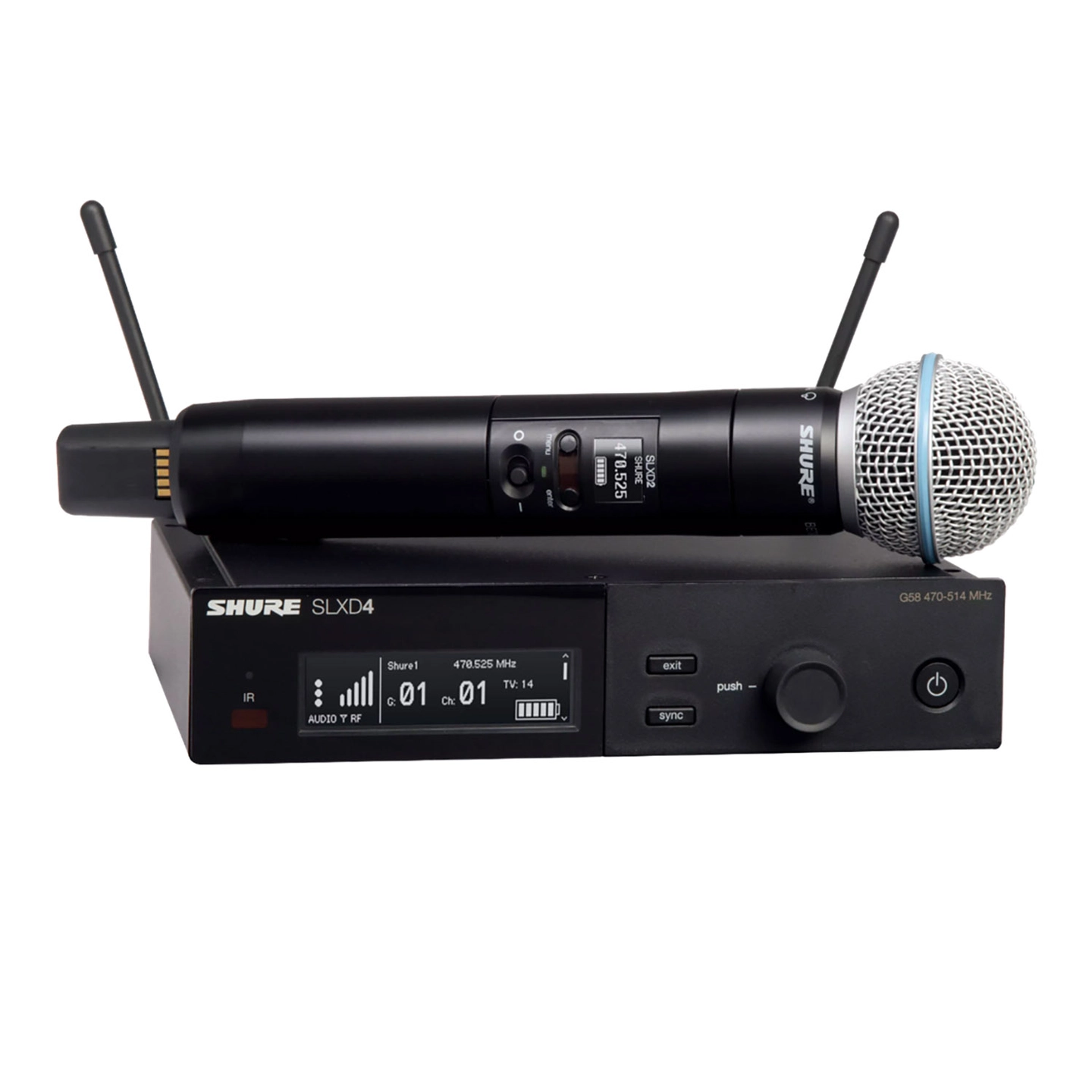 Shure SLXD SINGLE HH SYS Med Beta58A Mic (823-865MHz)