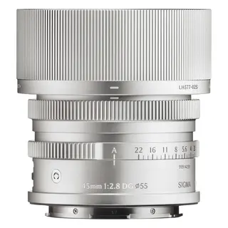 Sigma 45mm f/2.8 DG Contemporary Silver L-Mount. S&#248;lv