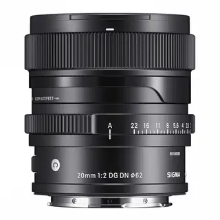 Sigma 20mm f/2 DG Contemporary Black Sony FE. Sort