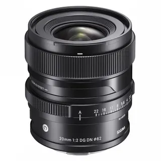 Sigma 20mm f/2 DG Contemporary Black Sony FE. Sort