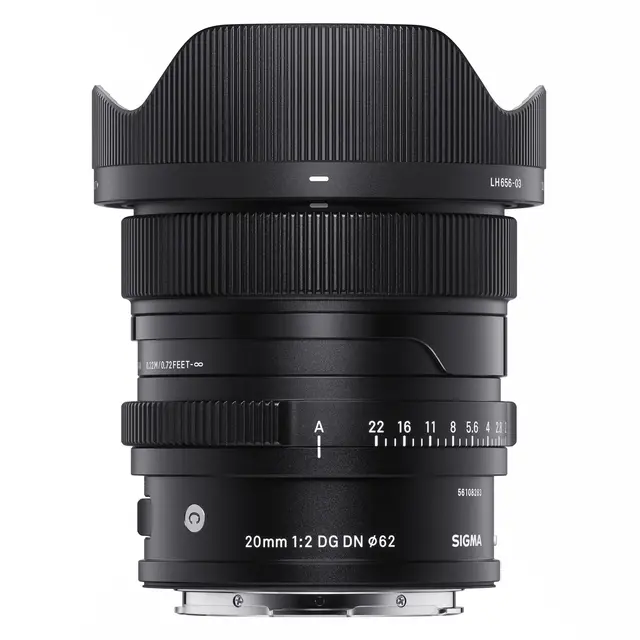 Sigma 20mm f/2 DG Contemporary Black Sony FE. Sort 