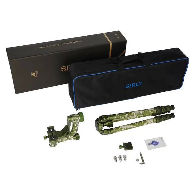 Sirui CT-3204+CH20 Camoflage Tripod+Gimb Fotostativ m/gimbal hode. Kamuflasje 