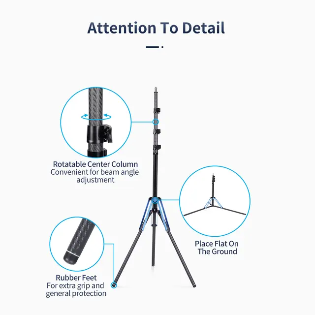 Sirui Light Stand DK-18 Carbon Fiber AC Lysstativ Karbon, Luftdempet 1,8m 
