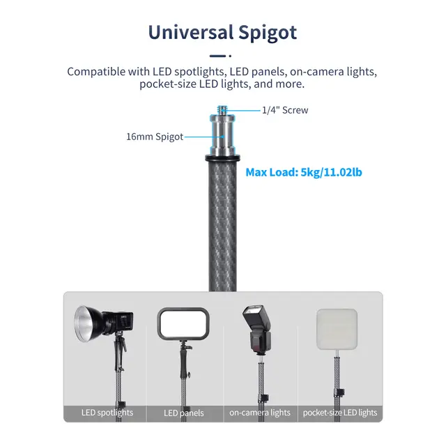 Sirui Light Stand DK-18 Carbon Fiber AC Lysstativ Karbon, Luftdempet 1,8m 