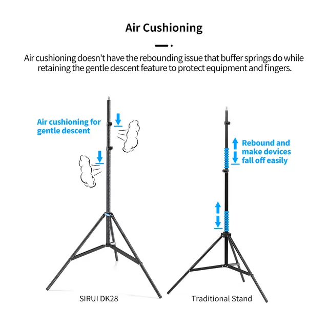 Sirui Light Stand DK-28 Carbon Fiber AC Lysstativ Karbon, Luftdempet  2,8m 