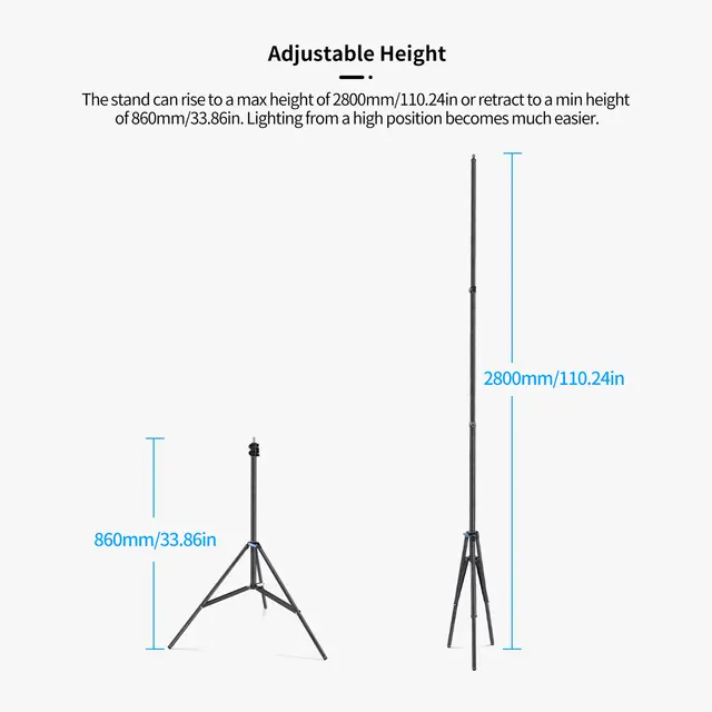 Sirui Light Stand DK-28 Carbon Fiber AC Lysstativ Karbon, Luftdempet  2,8m 