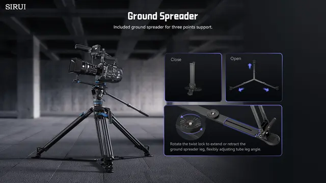 Sirui SQ75+S5 Pro Video Tripod Kit Carbon Fibel. Rapid Twin-Leg 