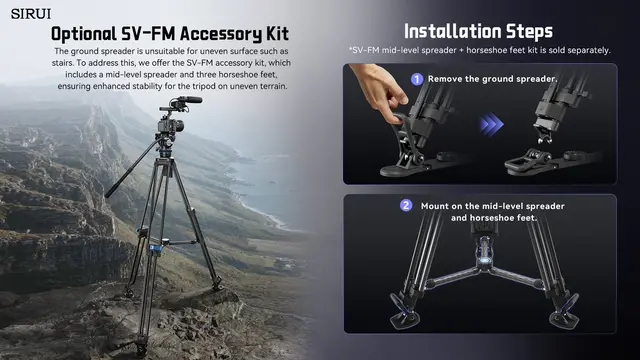 Sirui SQ75+S5 Pro Video Tripod Kit Carbon Fibel. Rapid Twin-Leg 
