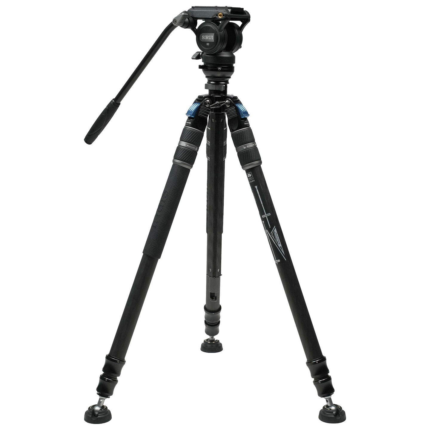 Sirui SVS60+S3 One-Step Height-Adjustmen Carbon Fiber Video Tripod Kit