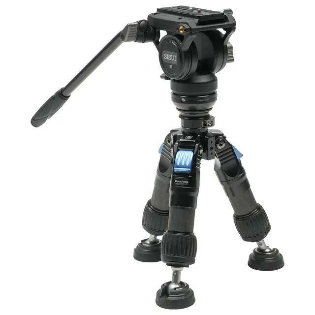 Sirui SVS60+S3 One-Step Height-Adjustmen Carbon Fiber Video Tripod Kit 