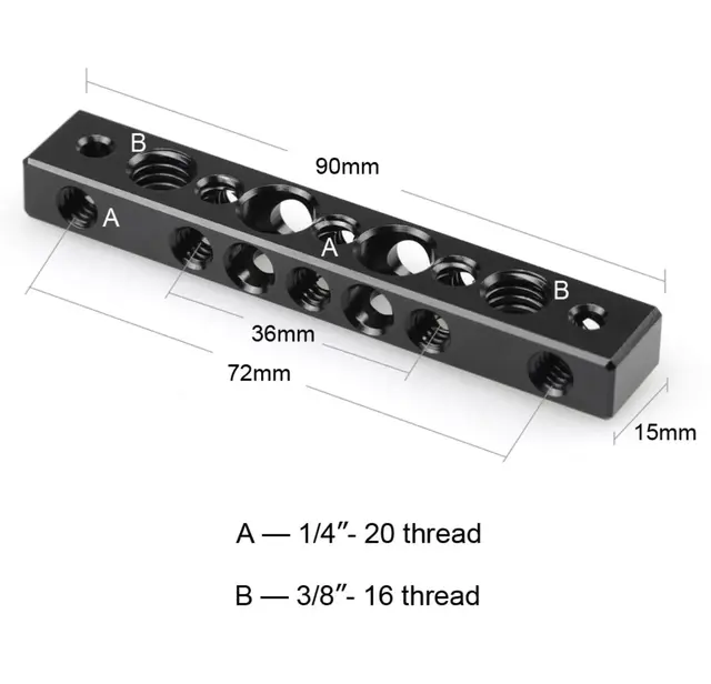 SmallRig Cheese Bar with 1/4 Inch and 3/8 Inch Screw Hole 1091