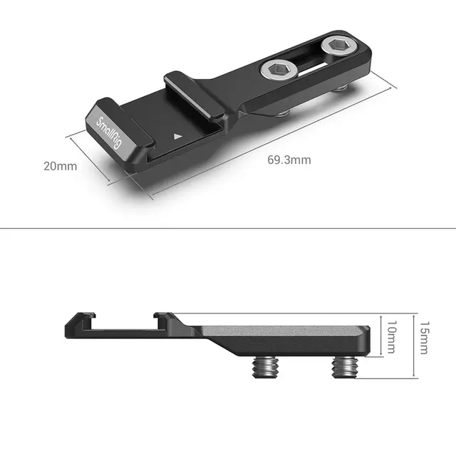 SmallRig 2879 Cold Shoe Extension Plate til cage. Forskyver blitsskofestet 
