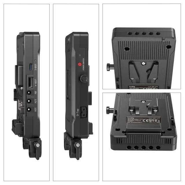 SmallRig 3203 Battery Adapter Plate V-Mount. m/Dual 15mm Rod Clamp 