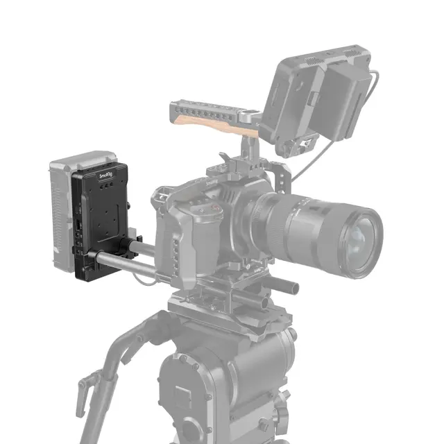 SmallRig 3203 Battery Adapter Plate V-Mount. m/Dual 15mm Rod Clamp 