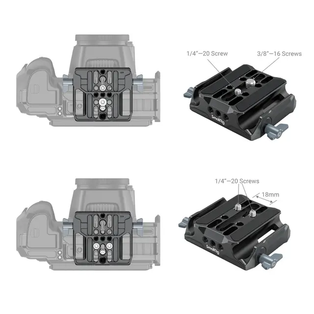 SmallRig 3357 Universal LWS Baseplate m/Dual 15mm Rod Clamp 
