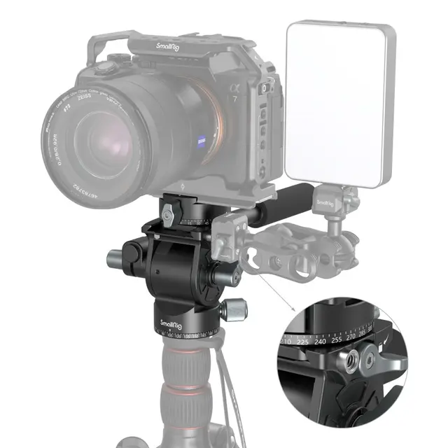SmallRig 3457 Light Fluid Video Head Videohode. Maks 5kg. Arca Swiss 