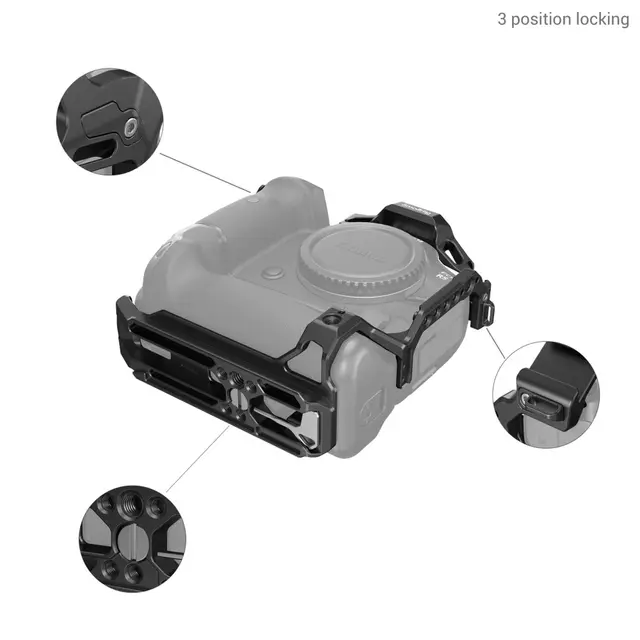 SmallRig 3464B Cage For Canon EOS R5/R6 Passer når grep BG-R10 er påmontert 