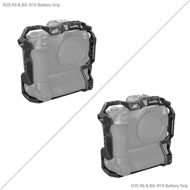 SmallRig 3464B Cage For Canon EOS R5/R6 Passer når grep BG-R10 er påmontert 