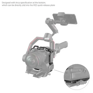 SmallRig 3464B Cage For Canon EOS R5/R6 Passer n&#229;r grep BG-R10 er p&#229;montert