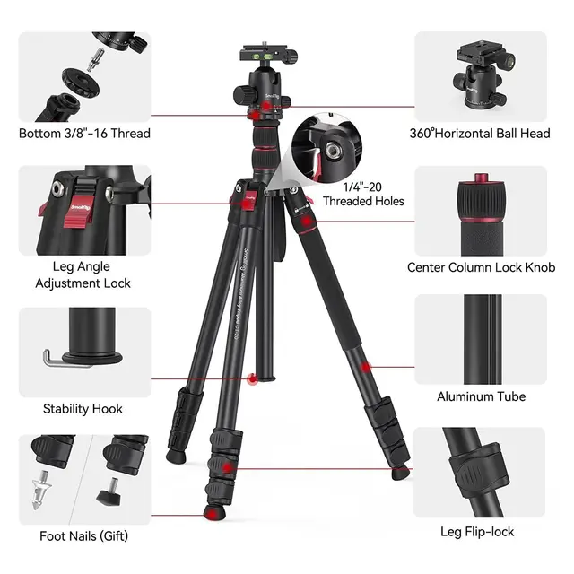 SmallRig 3474 CT-20 Aluminium Tripod 