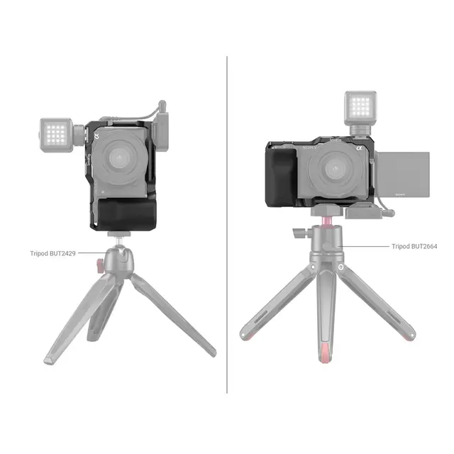 SmallRig 3538 Cage m/Grip Sony ZV-E10 Kamerabur med mange festepunkter 